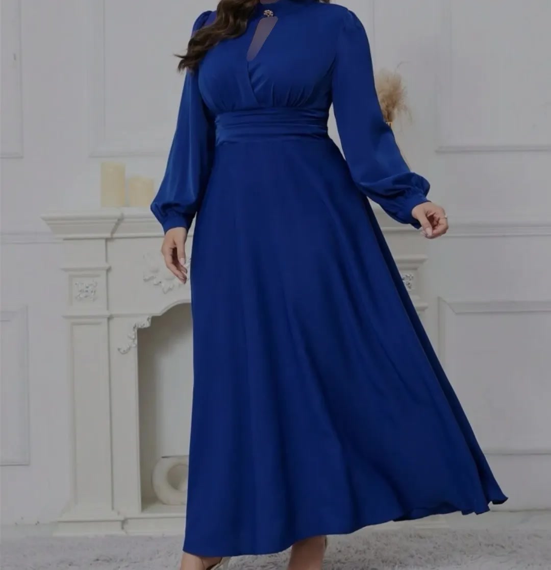 پیراهن مجلسی آبی کربنی