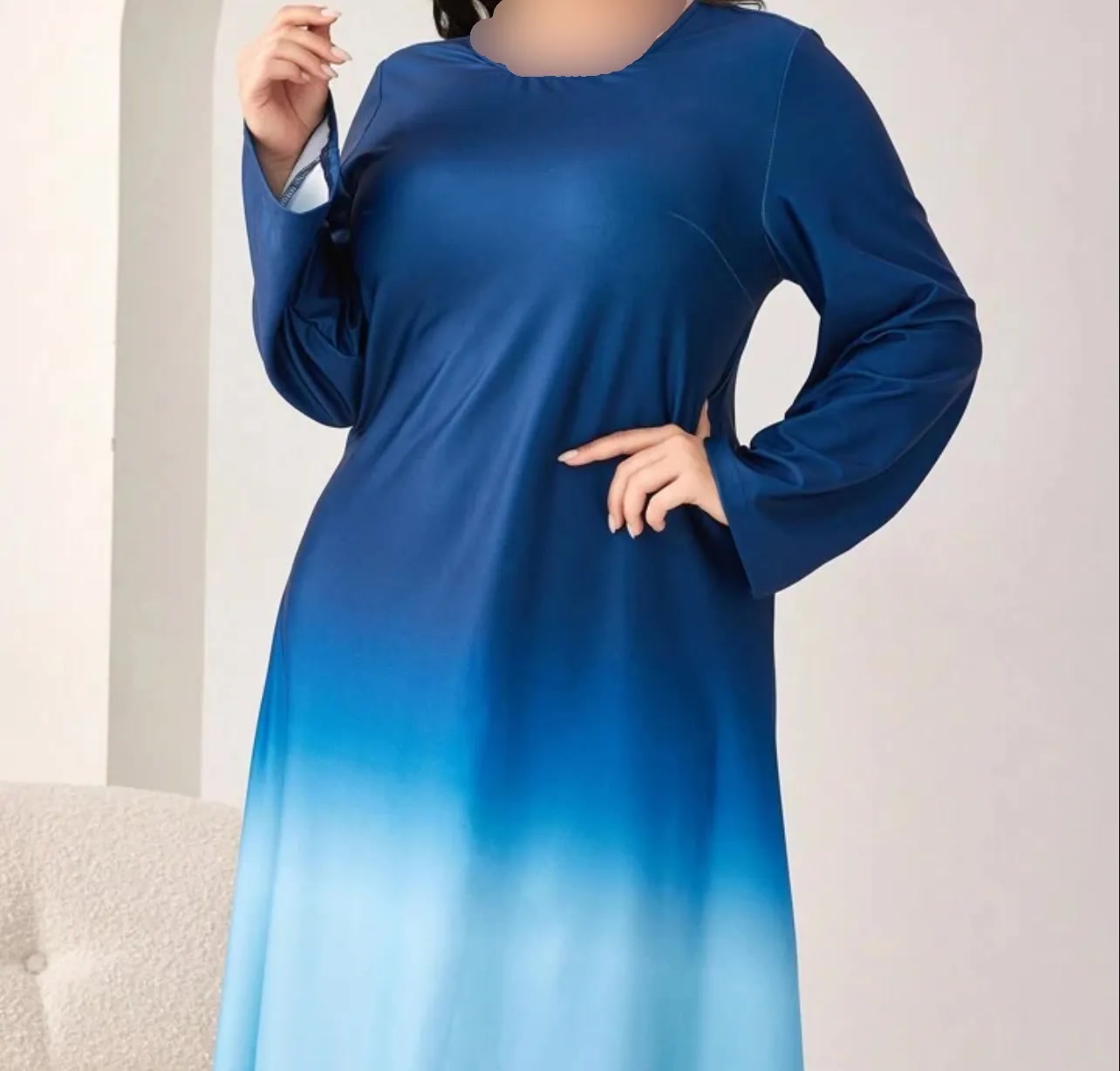 پیراهن مجلسی یقه گرد ساده