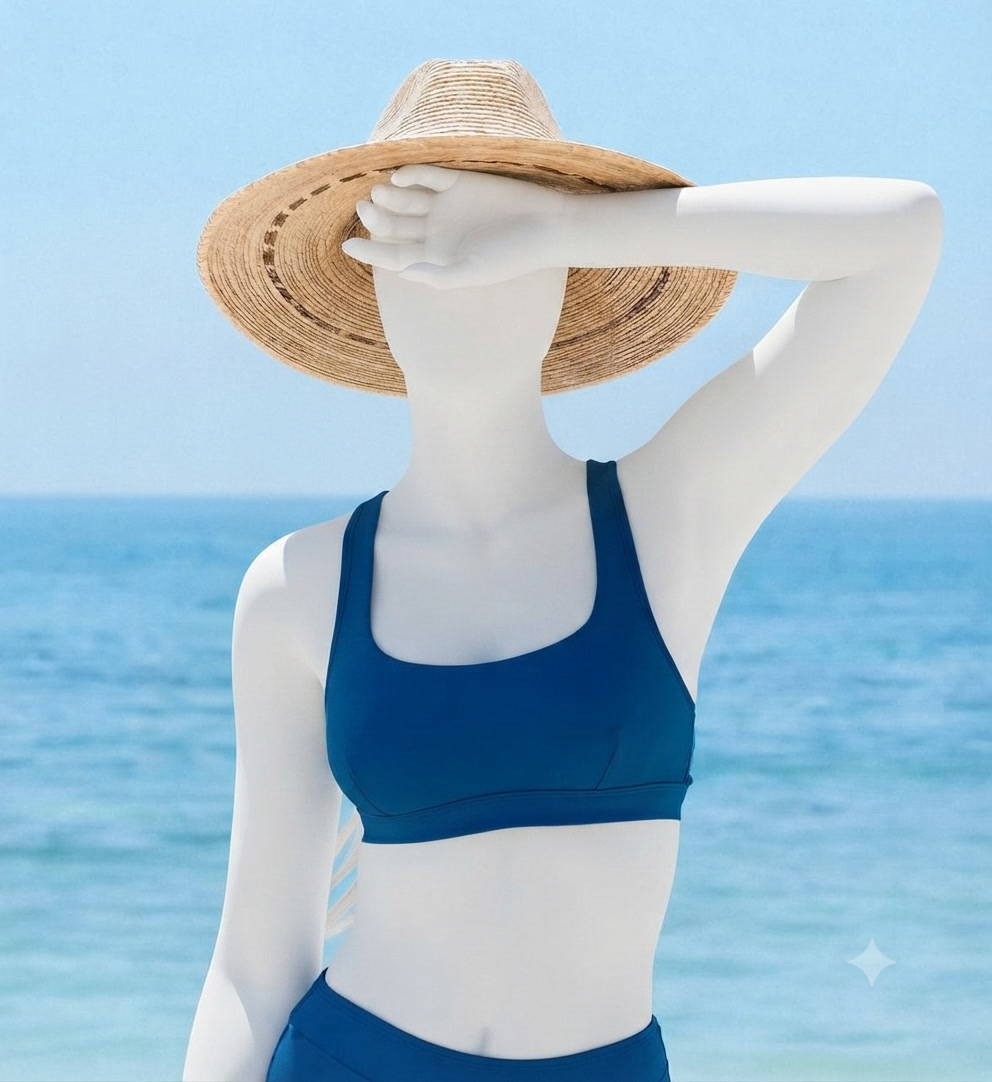 بیکینی تکی پشت ضربدری یقه خشتی 
