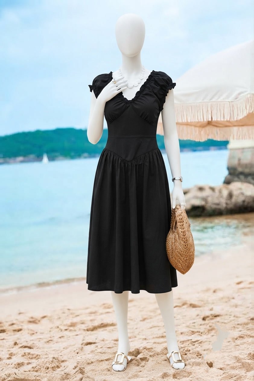 لباس مجلسی یقه چین دار