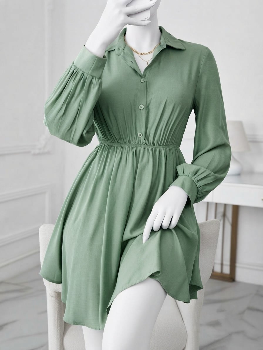 پیراهن کوتاه کمر کش یقه مردانه کاپشی