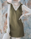 پیراهن کوتاه, زیتونی  آستین پاپیونی